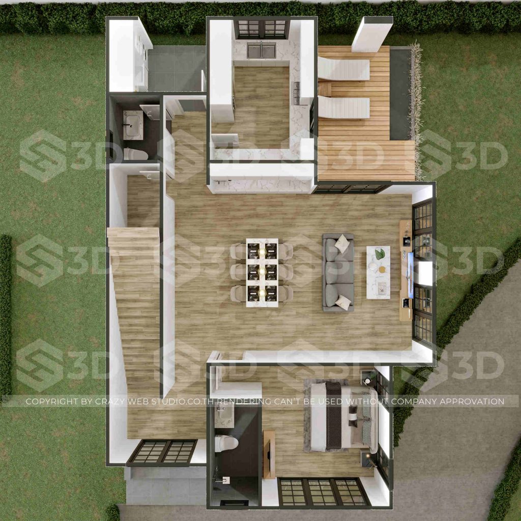 3D renering Villa Bangkok 05 Plan1st_005