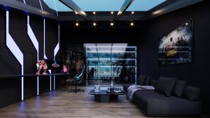 Black Albatros modern villa concept 18-Game-Room (1)