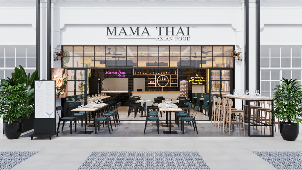 Jungceylon mama thai restaurant 3d rendering 1