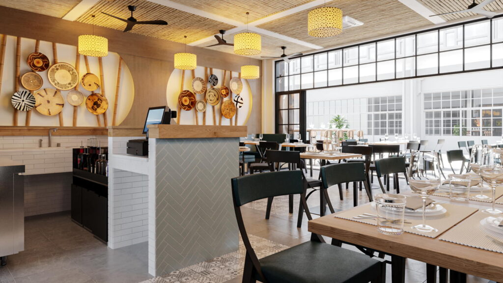 Jungceylon mama thai restaurant 3d rendering 10