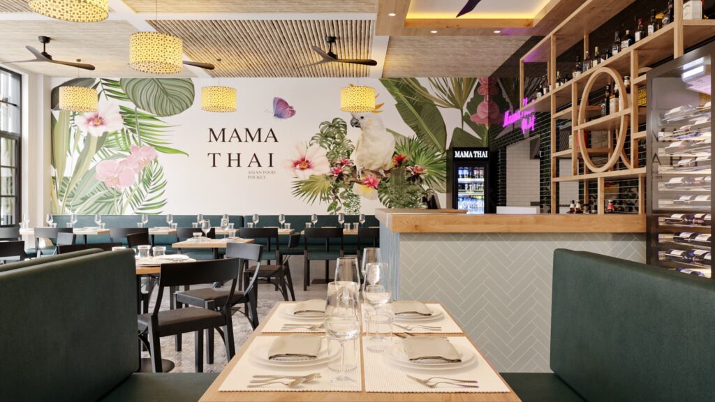 Jungceylon mama thai restaurant 3d rendering 8